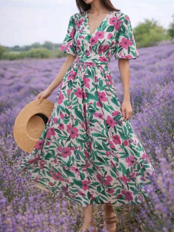 Robe longue fleurie 36 au 48