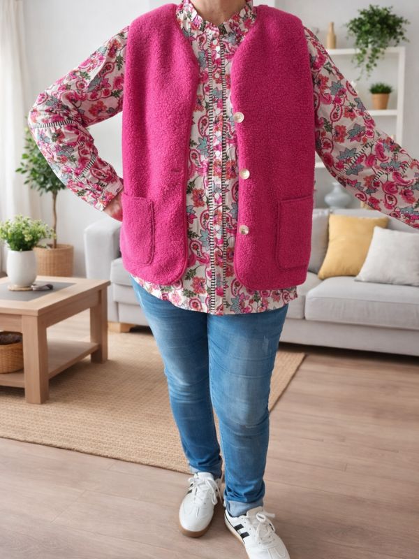 Gilet sans manche fushia 36 au 48