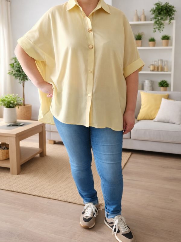 Chemise jaune oversize