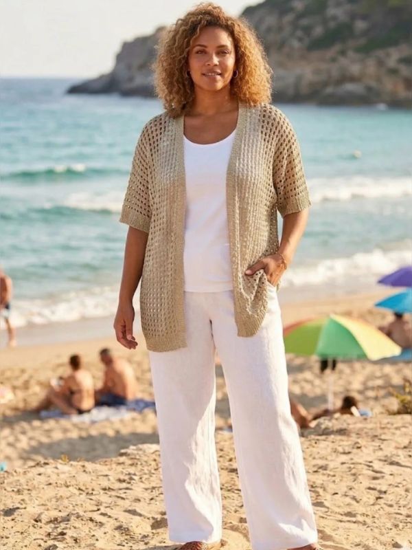 Gilet Ajouré Manches Courtes