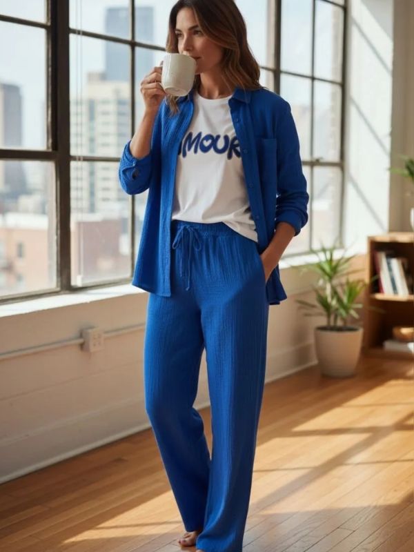 Pantalon Fluide gaze de coton