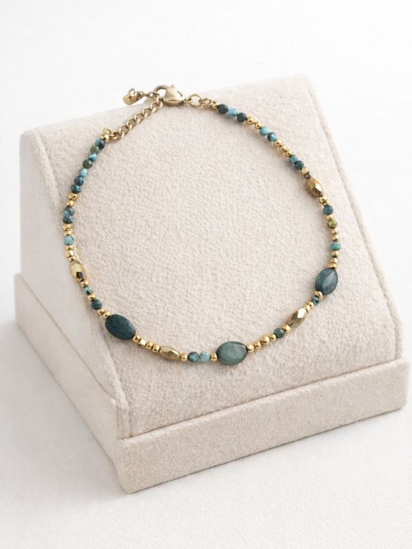 Bracelet Néréa Pierre de lune-Turquoise africaine