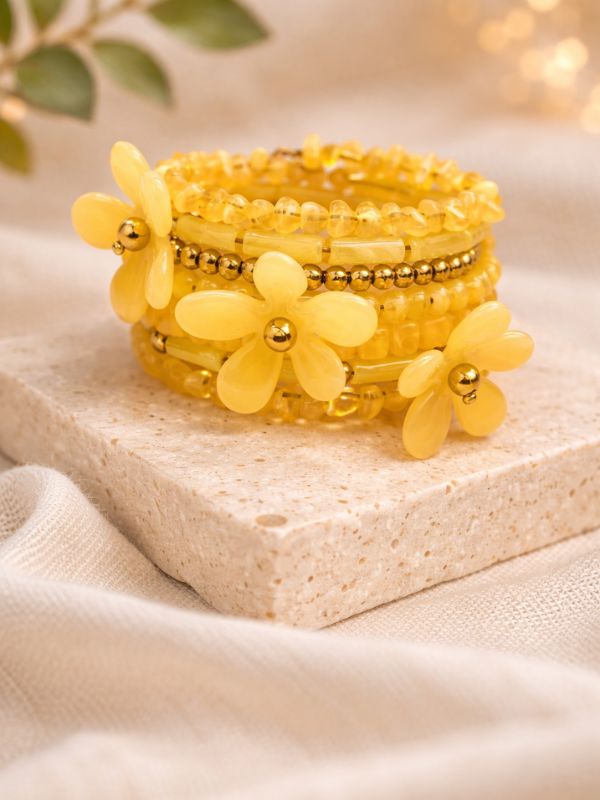 Bracelet manchette fleur 