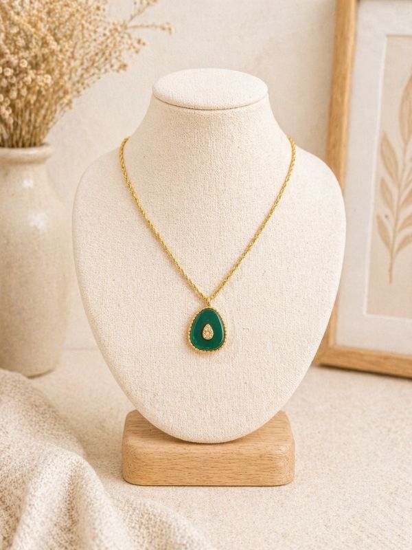 Collier ELora pierre naturelle Malachite