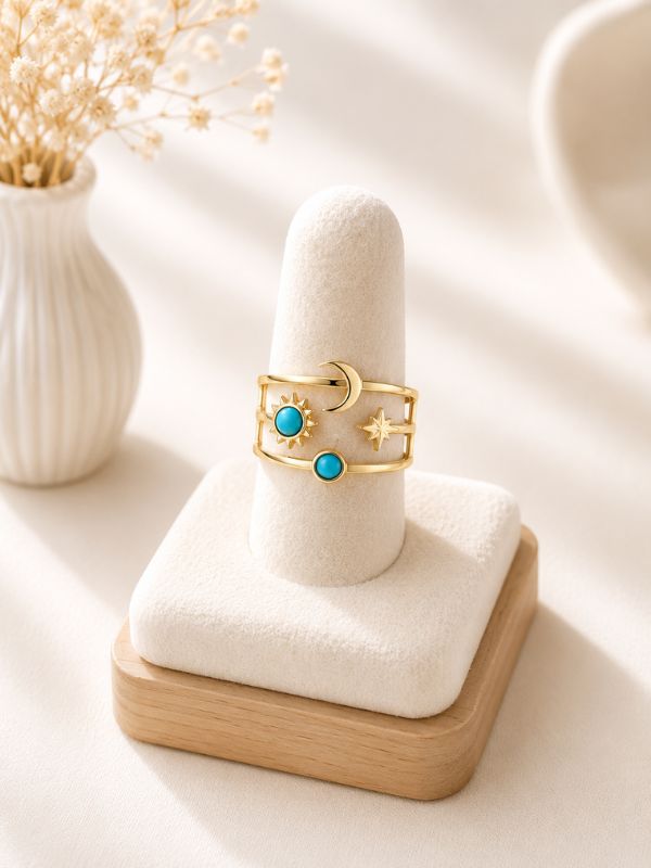 Design sans titre (12) Bague “Éclipse Turquoise”