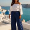 Design sans titre (15) Pantalon fluide bleu marine 42 au 48