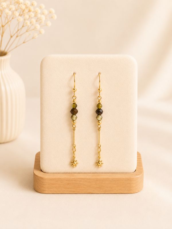 Design sans titre (21) Boucles d’oreilles “Étoile Khaki”