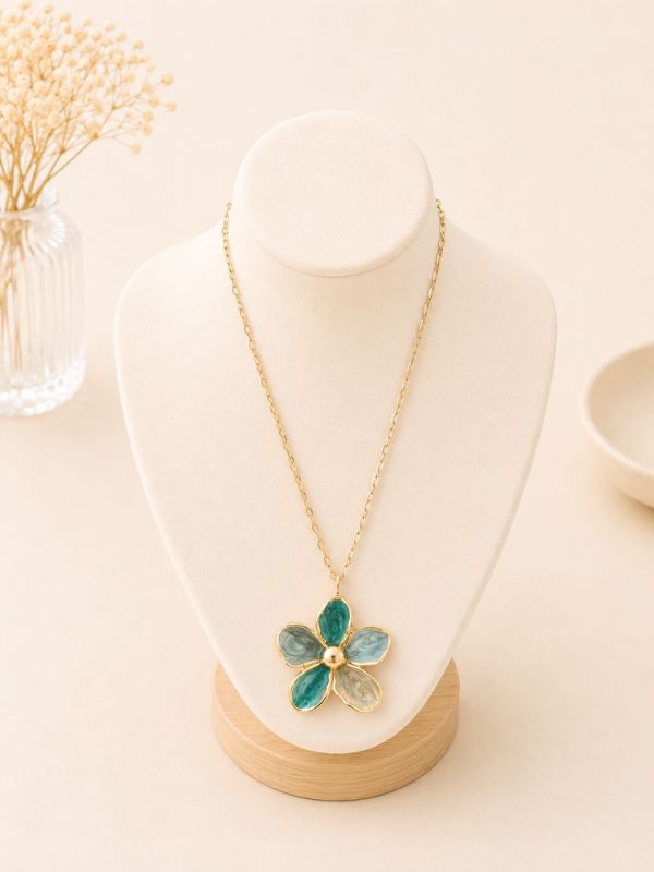 Design sans titre (22) Collier Fleur Azurine