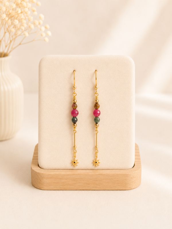 Design sans titre (30) Boucles d’oreilles “Étoile Khaki”