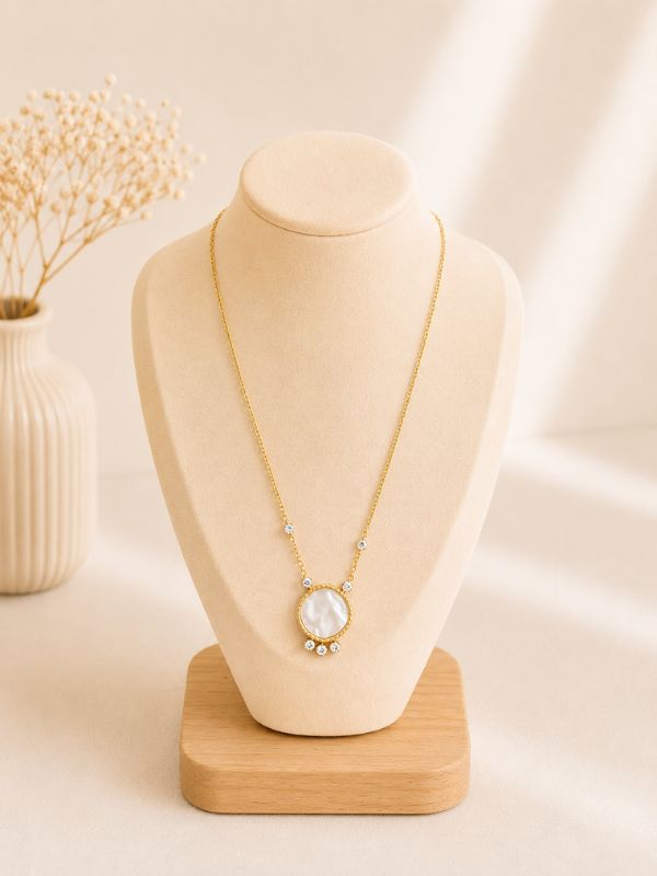 Design sans titre (8) Collier Calira -Pierres naturelles Nacre douce
