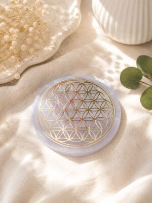 Design sans titre (9) Plaque Fleur de Vie en Sélénite – 6,5 cm