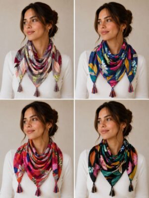 Design sans titre (1) Foulard Fleuri Élégance