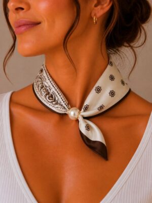 Design sans titre (3) Foulard Élégance Perle #2