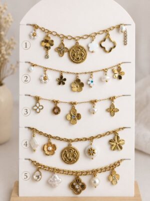 Design sans titre (5) Bracelet Multi Breloques Fleur de Perle