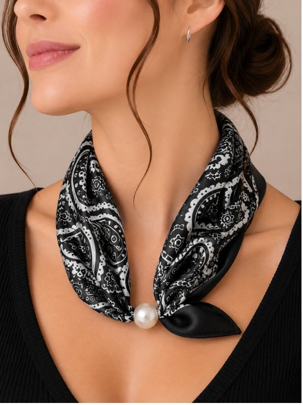 Design sans titre (5) Foulard Élégance Perle #17