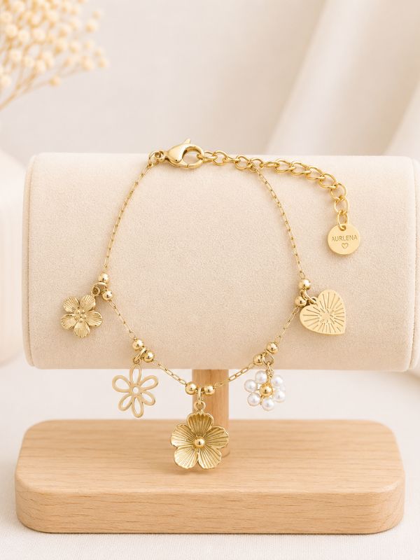 Bracelet Cœur Fleuri