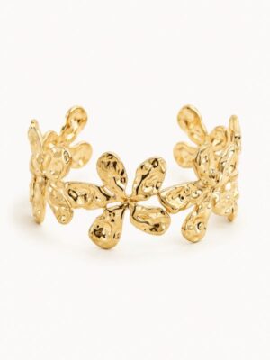 Design sans titre (8) Bracelet Jonc Fleurs Martelées