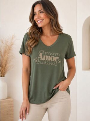 T-shirt kaki« Amor » 36-48