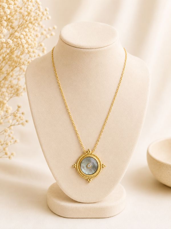 Design sans titre (7) Collier nacre grise