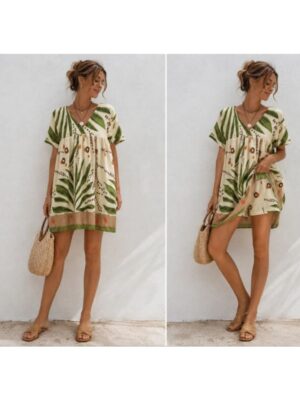 Robe short verte