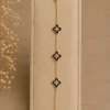 Bracelet fleur noir