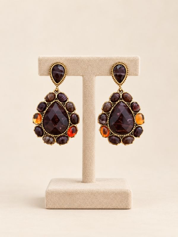 Boucles d oreilles Eclat fauve