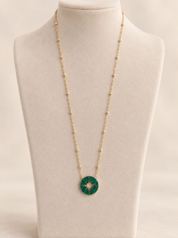 Design sans titre (5) Collier Étoile Émeraude